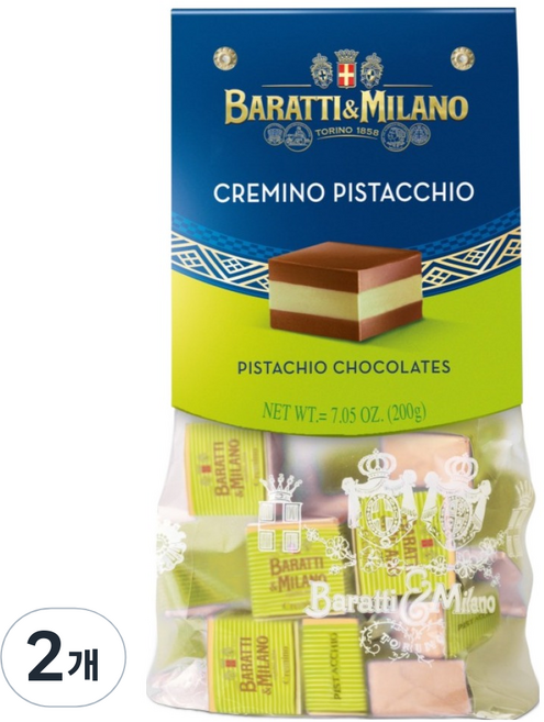 BARATTI&MILANO 開心果奶油巧克力, 200g, 2個