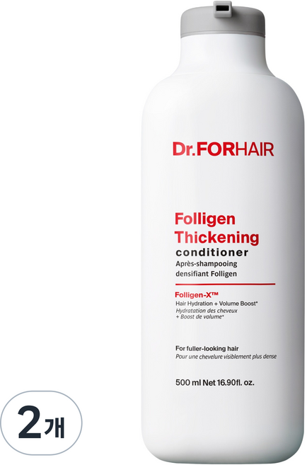 Dr.FORHAIR Folligen 豐盈強化防脫髮潤髮乳, 2個, 500ml