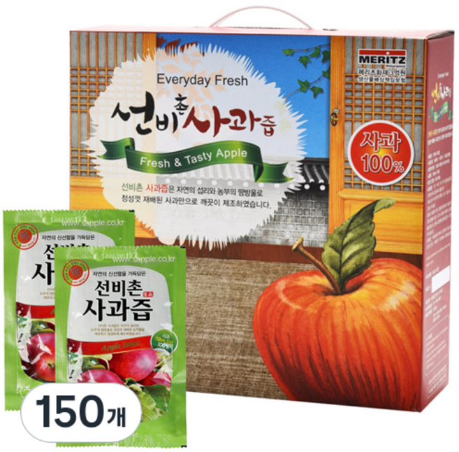 싱싱 선비촌 사과즙, 100ml, 150개