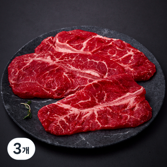 국내산 소고기 부채살 3등급 구이용 (냉장), 3개, 200g