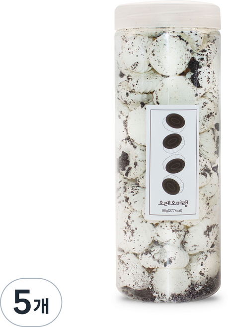 설롱디저트 솜사탕 통머랭쿠키 오레오맛 1000ml, 98g, 5개