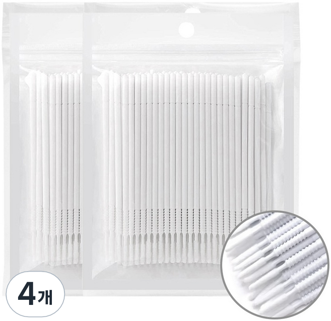 라몽 다용도 미세작업 마이크로 면봉 롱헤드, 4개, 200개입