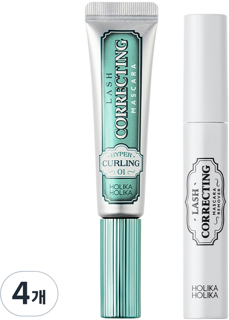 홀리카홀리카 래쉬 코렉팅 마스카라 EX 9ml, 01 하이퍼 컬링, 4개