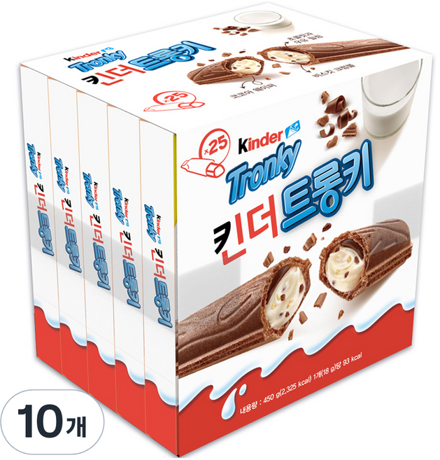 킨더 트롱키 초콜릿 5p, 90g, 10개