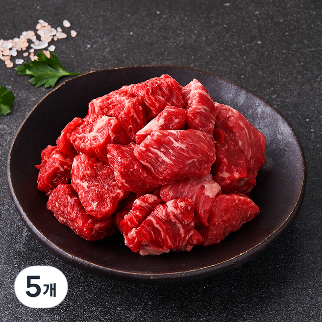 실속한우 조은장터 양지 2등급 국거리용 세절 (냉장), 300g, 5개