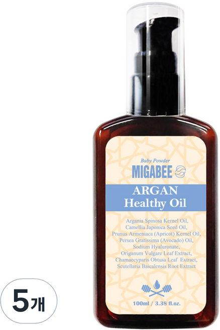 미가비 아르간 헤어오일 베이비파우더, 100ml, 5개
