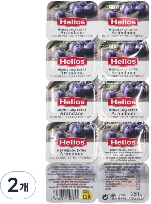 헬리오스 블루베리잼 10p, 250g, 2개