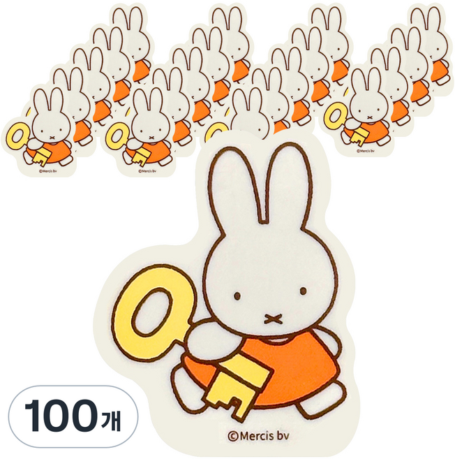 조선문방구 미피 모양 지우개, 오렌지 토끼, 100개