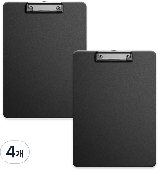 코히모 A4 PP재질 클립보드 3mm 3W321, 4개, 블랙