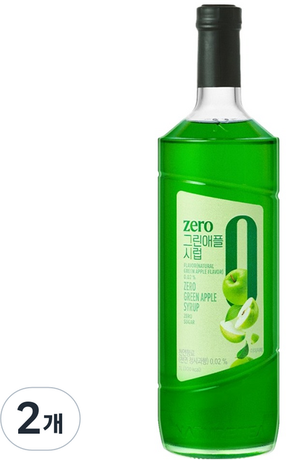 네이쳐티 zero 그린애플 시럽, 2개, 1L