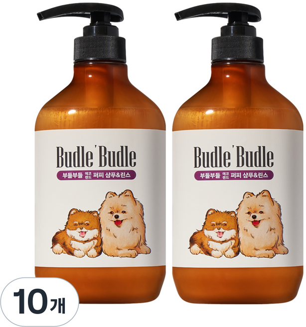 부들부들 에코랜드 퍼피 강아지 샴푸 앤 린스, 500ml, 1개입, 10개