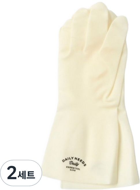 모던하우스 잘 찢어지지 않는 니트릴 고무장갑 2켤레 세트, 아이보리, 중(M), 2세트