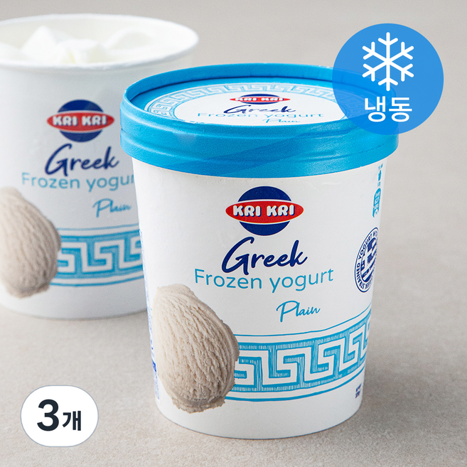 KRIKRI 그릭 프로즌 요거트 플레인 (냉동), 320g, 1개입, 3개