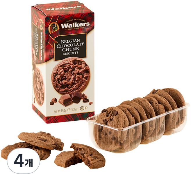워커스쇼트브레드 초콜릿 청크 비스킷, 150g, 4개