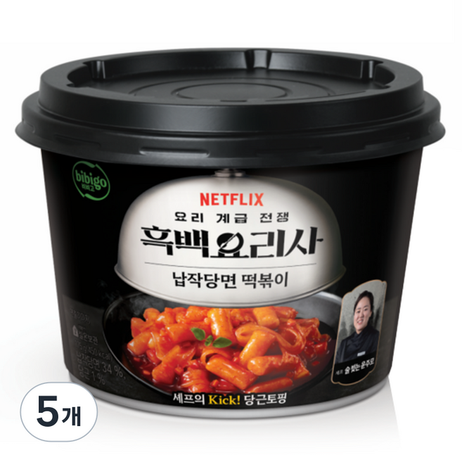 비비고 흑백요리사 술 빚는 윤주모셰프 납작당면 떡볶이, 175g, 5개