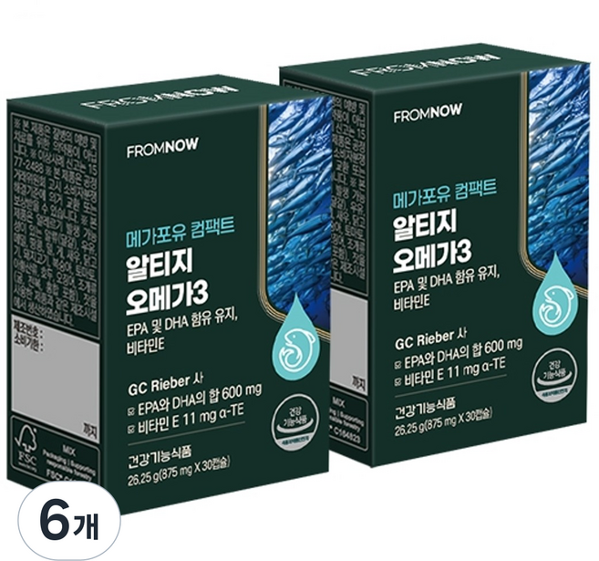 프롬나우 메가포유 컴팩트 알티지 오메가3 26.25g, 30정, 6개