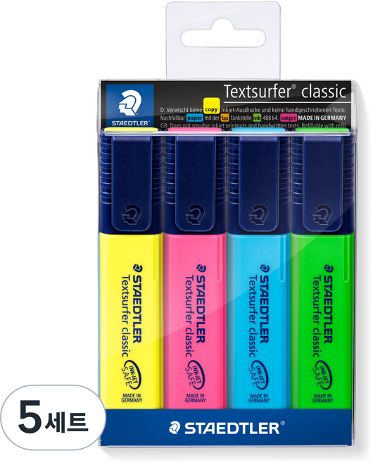 스테들러 텍스트 서퍼 클래식 형광펜 4색 세트 364, WP4, 5개