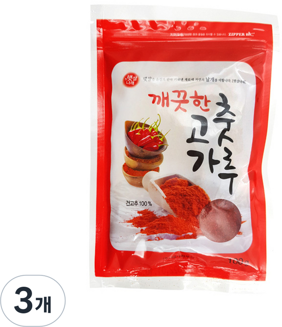 해가원 햇살나래 깨끗한 고춧가루, 1kg, 3개