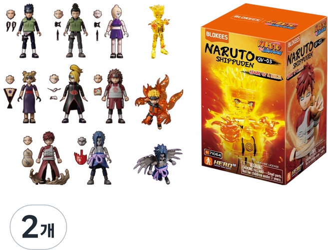 블로키 미미월드 나루토 피규어 갤럭시 버전 랜덤발송 GV03, 2개