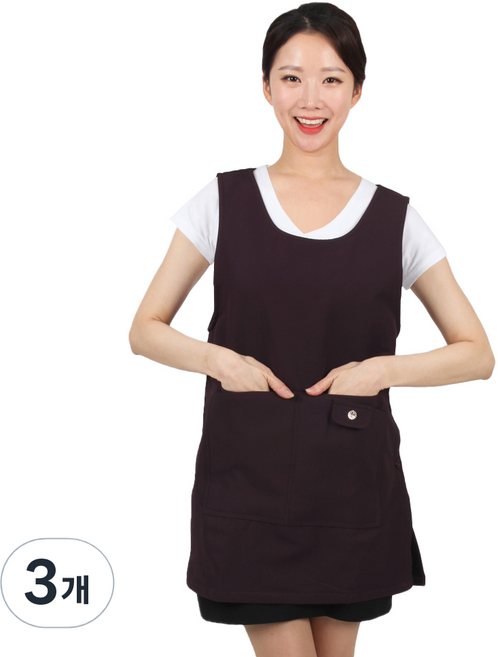 SF패션 기모 원피스 앞치마 L AE324, 진보라, 3개