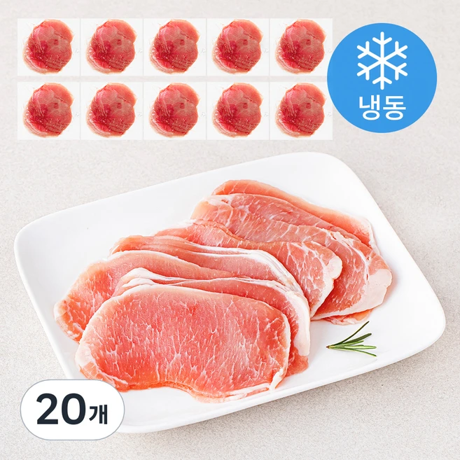 근육꼬기 돈등심 슬라이스 (냉동), 20개, 150g - 쿠팡