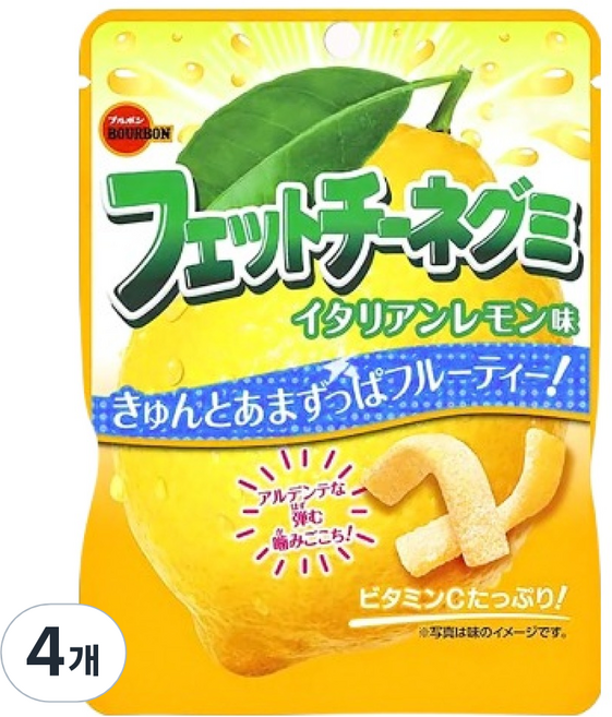 부르본 페투치니 젤리 레몬, 4개, 50g