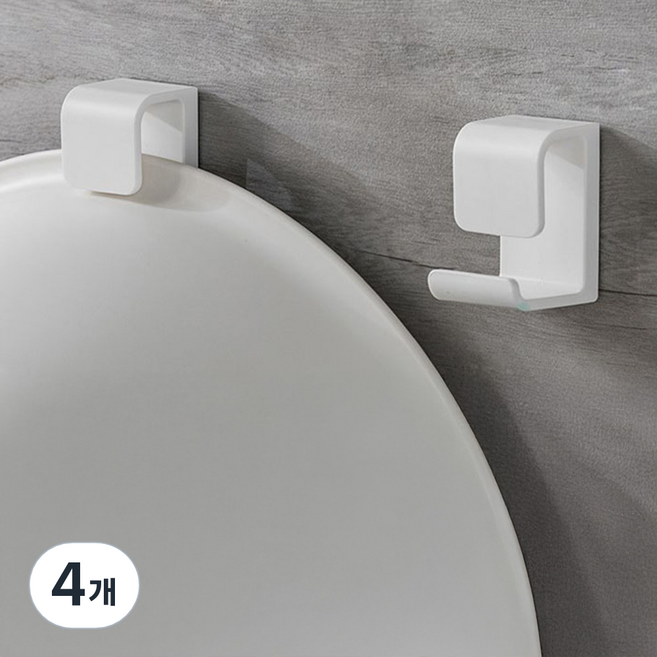 고씨네 깔끔 무타공 욕실 세수 대야걸이 거치대, 화이트, 4개