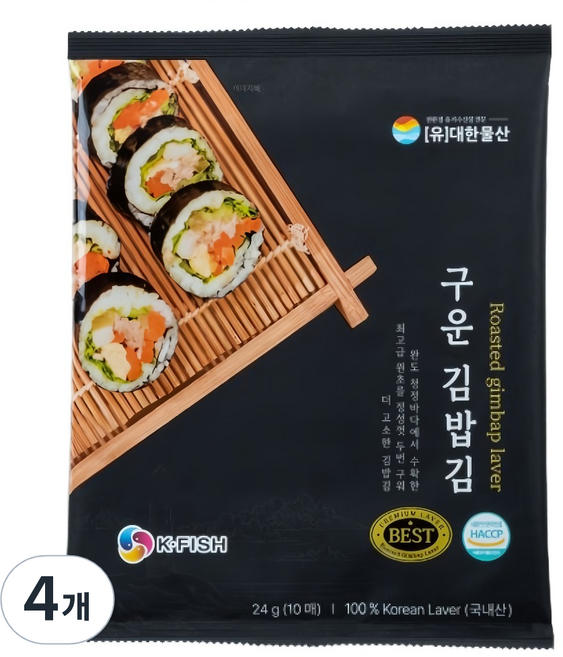 대한물산 구운 김밥김 10p, 24g, 4개