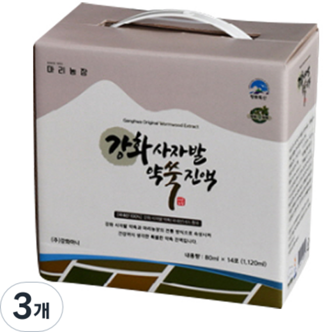 마리농장 강화 사자발 약쑥 진액 건강즙, 1.12L, 3개