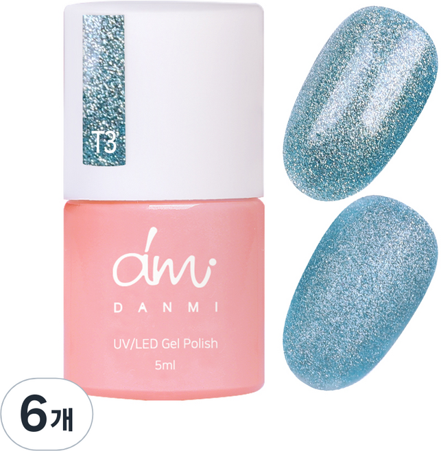 단미 컬러 젤네일, T3  포세이돈, 5ml, 6개