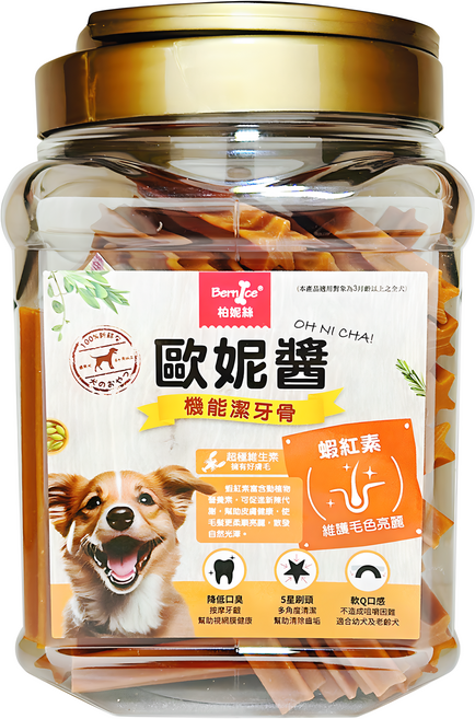 Bernice 柏妮絲 歐妮醬 蝦紅素潔牙骨桶裝, 1個, 蝦紅素, 800g
