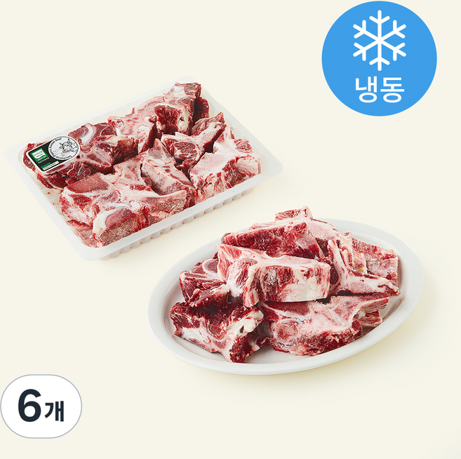 유기축산물 인증 산청 한우 잡뼈 (냉동), 2kg, 6개