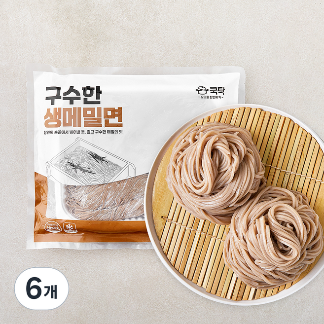 쿡탁 구수한 생메밀면, 1kg, 6개