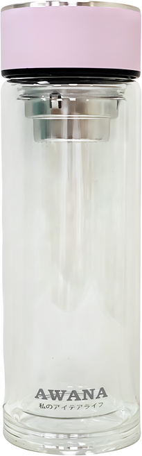 AWANA 耐熱玻璃花茶杯 GT-300, 1個, 粉色, 300ml