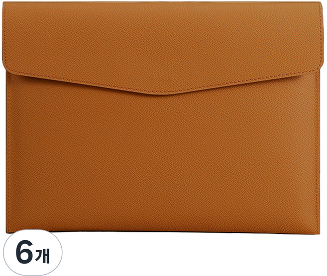 동아피엠에스 A4파일 가죽클러치, 브라운, 6개