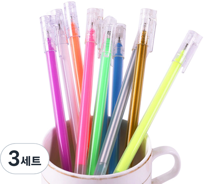 포토비 블랙페이퍼 젤리잉크 중성펜 0.5mm 10종세트, 혼합색상, 3세트