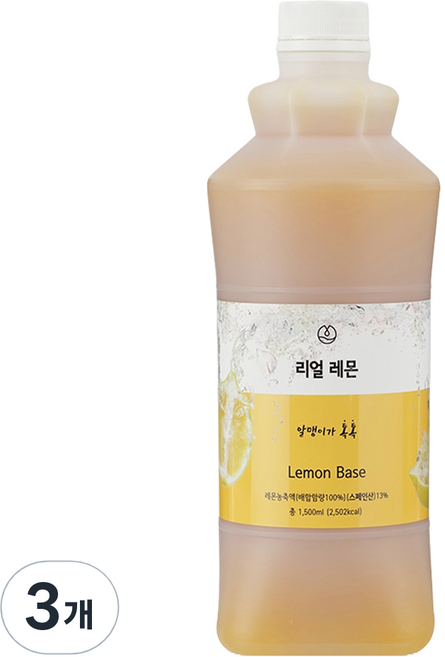 청담라이프 리얼 레몬 원액농축액, 1.5L, 3개