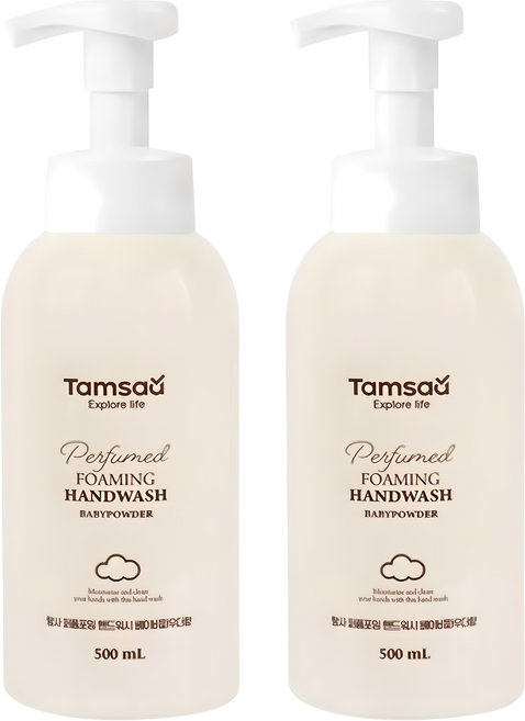 Tamsaa 香氛洗手慕斯 爽身粉香, 500ml, 2瓶