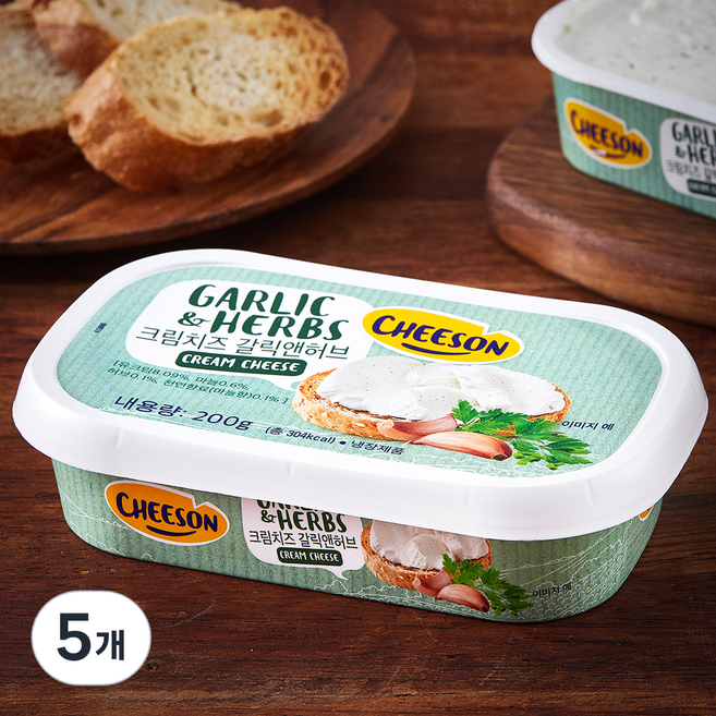 ENTREPINARES 크림치즈 갈릭 앤 허브, 200g, 1개입, 5개