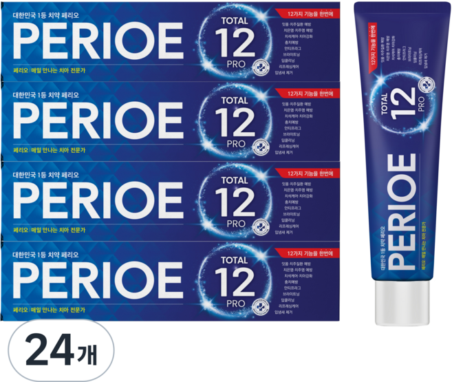 페리오 프로 토탈 12 불소치약, 185g, 24개