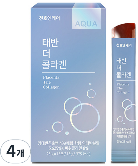 천호엔케어 태반 더 콜라겐 젤리 스틱 15p, 375g, 4개