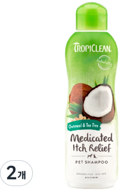 트로피클린 오트밀 앤 티트리 반려견 샴푸, 592ml, 1개입, 2개 - 쿠팡