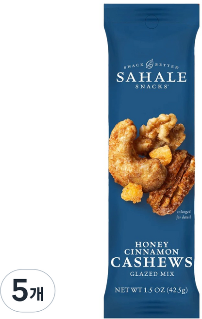 사할리스낵스 허니 캐슈넛, 42.5g, 5개