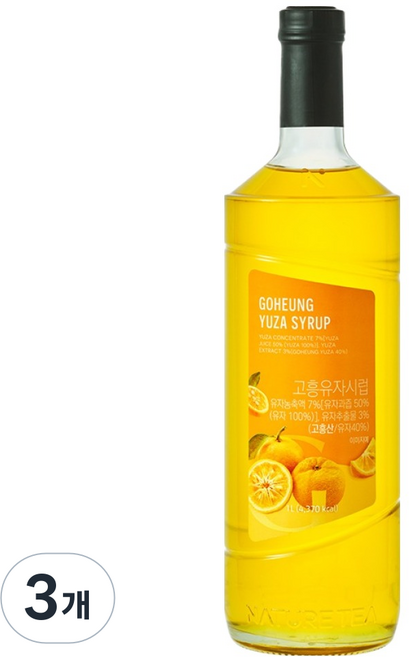 네이쳐티 고흥유자 시럽, 3개, 1L