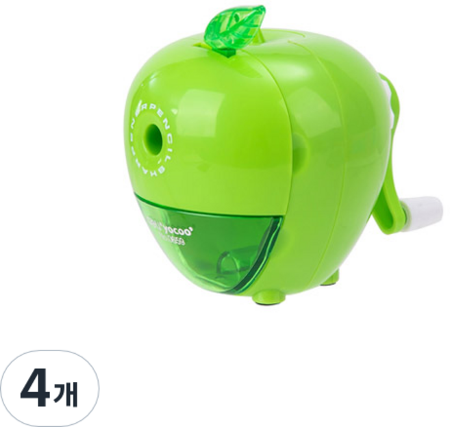 델리 애플 연필 깎이 E0659, 그린, 4개