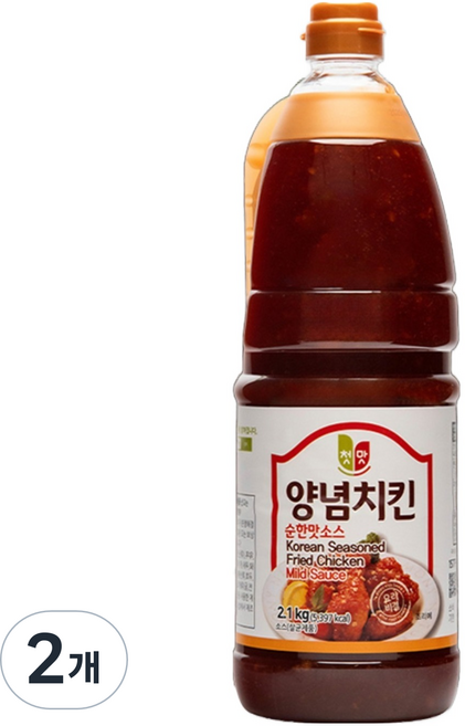 청우식품 양념치킨 순한맛 소스, 2.1kg, 2개