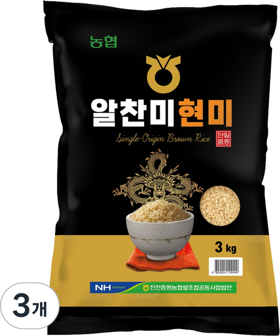 농협 알찬현미, 3kg, 3개