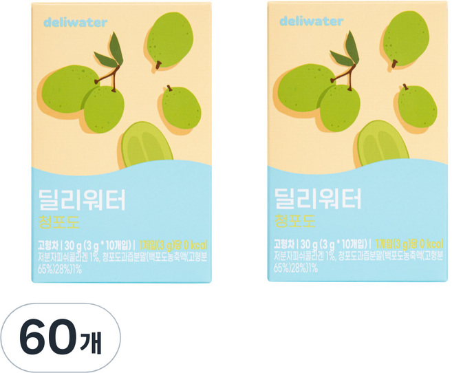 딜리워터 청포도, 3g, 10개입, 6개