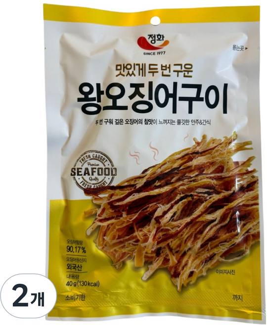 정화식품 왕오징어구이, 40g, 2개