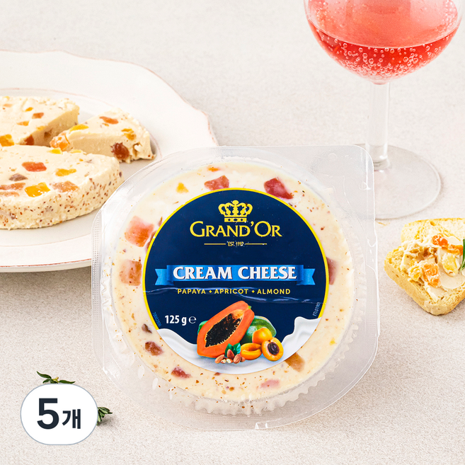 그랑도르 파파야 살구 아몬드 크림치즈, 125g, 1개입, 5개